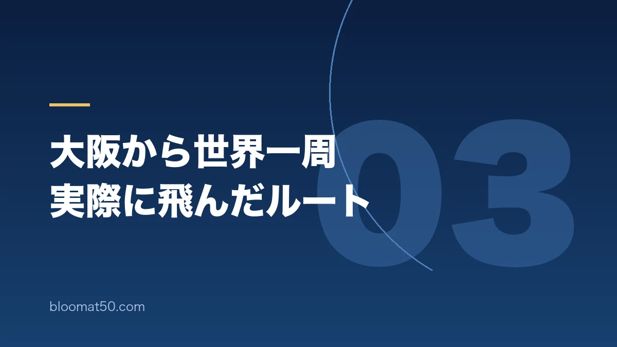 大阪発の世界一周特典航空券で実際に訪れた都市とルート
